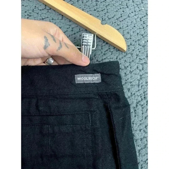 Woolrich Black Linen Cotton Capri Pants Sz 6 Style 1210 Casual Pockets Women's - Picture 5 of 14